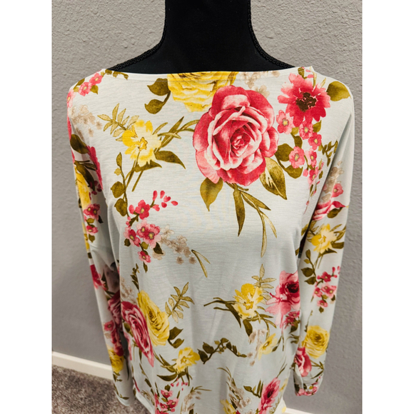 White Birch Vibrant Floral Print Top | NWOT | Sz Large - Picture 5 of 11